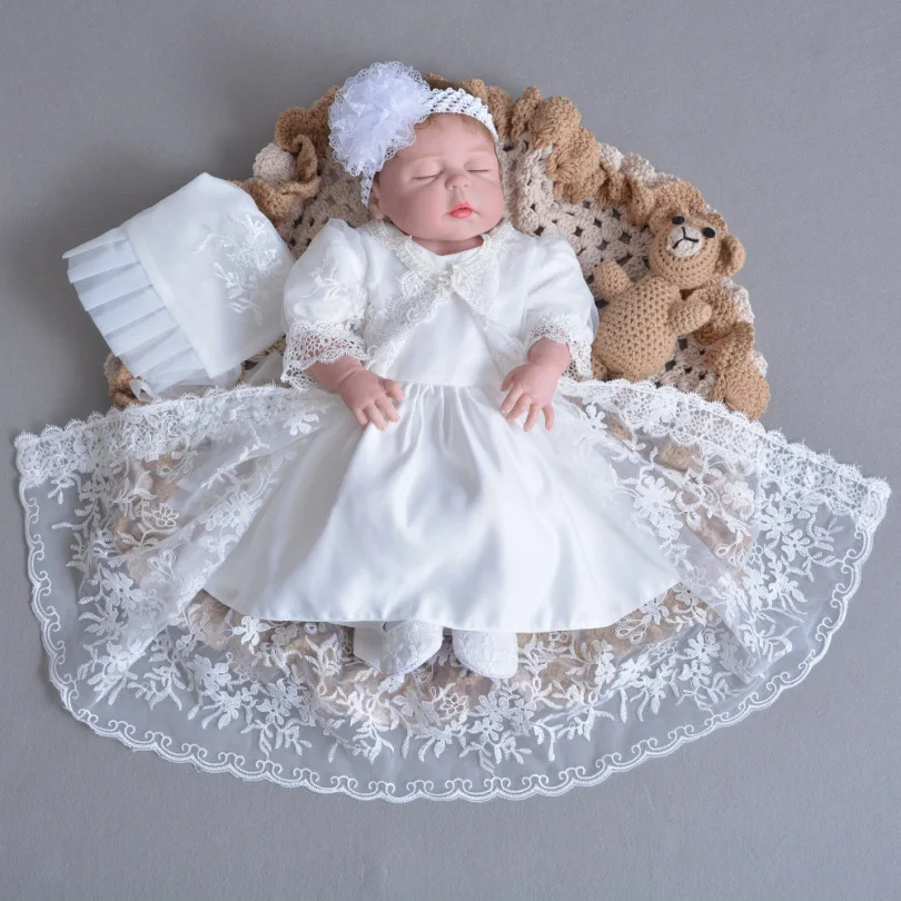 Baby Christening Dress 3 Pcs Set Dress Shawl Hand Handmade Baby Wedding Birthday Party Baptism Dress Princess Lace Baby Dress Baby Christening Dress Christening Dressbaptism Dress Aliexpress