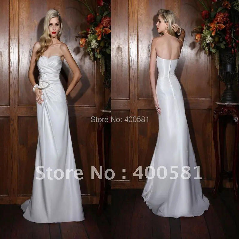Simple Sweetheart Slim A Line Sweep Train Flower Pattern Waist Simple Sweetheart Slim A Line Sweep Train Flower Pattern Waist Pleated Taffeta Exotic Wedding Dresses In From Weddings Events On
