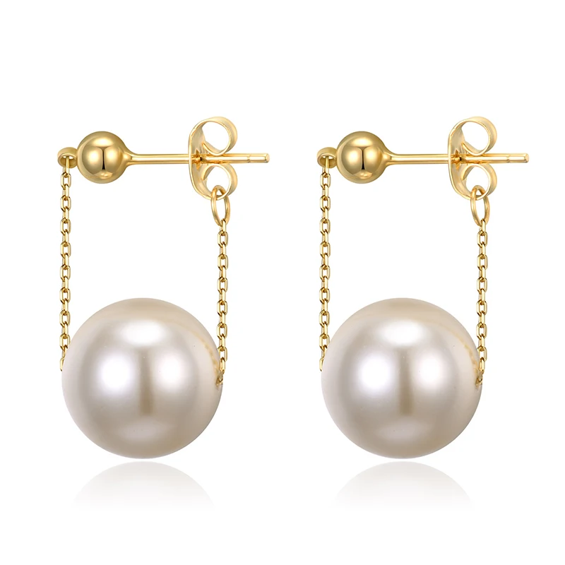 HONGYE 925 Sterling Silver Pearl Drop Earrings for women Gold Handmade Dangling Earrings Femme Brincos Korean Earrings