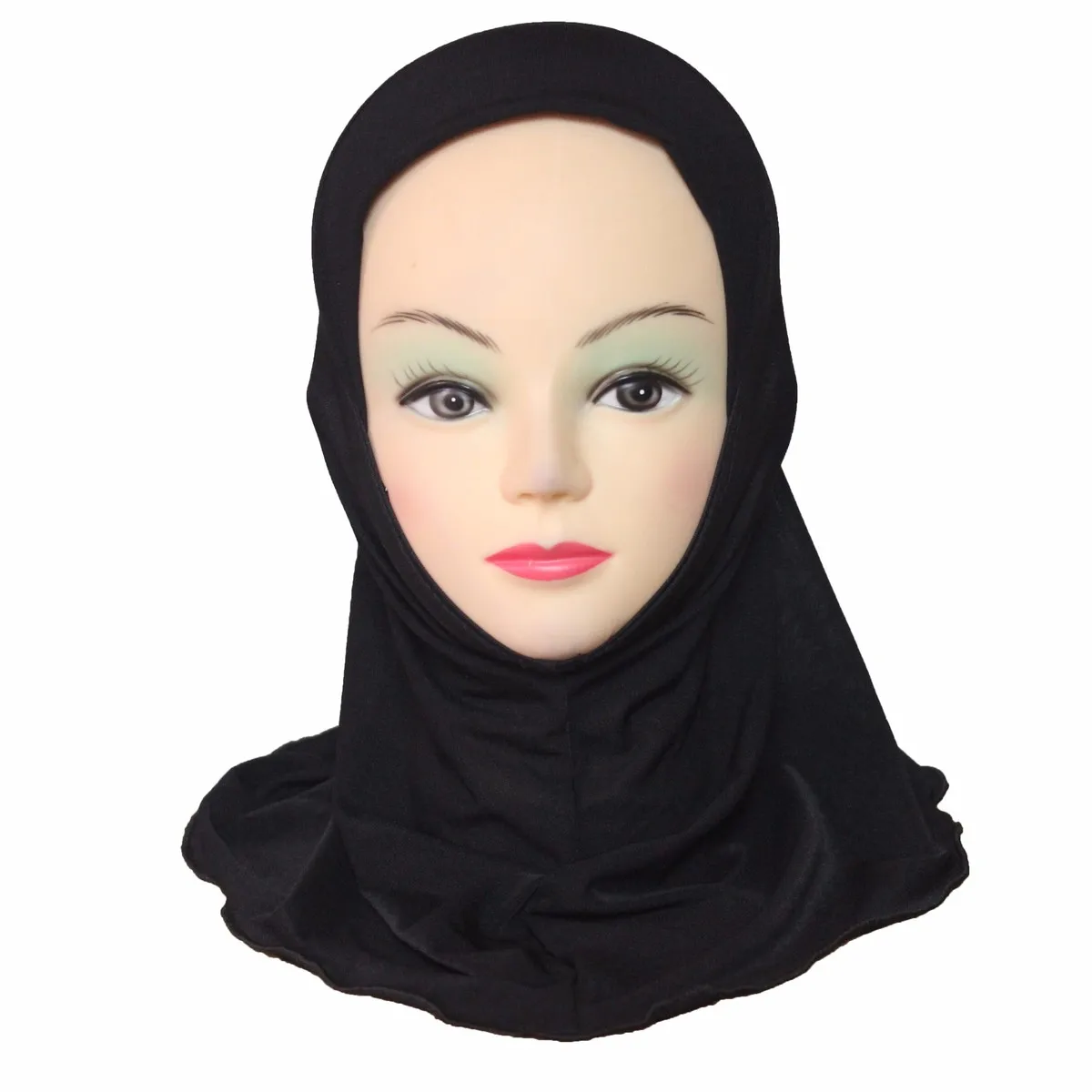 Мусульманский хиджаб для девочек, исламский шарф в арабском стиле, шали без украшений, мягкие и тянущиеся, для девочек от 2 до 7 лет