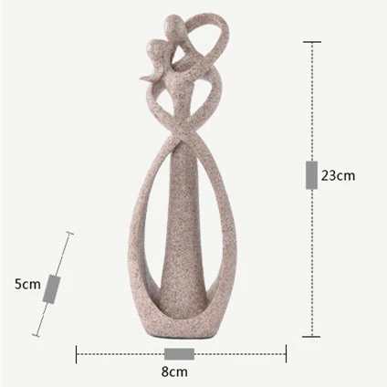 VILEAD 23 см песчаник белый поцелуй влюбленных статуэтки Свадебные украшения юбилей сувениры Винтаж Домашний Декор Рождественский подарок - Цвет: Sand Lovers