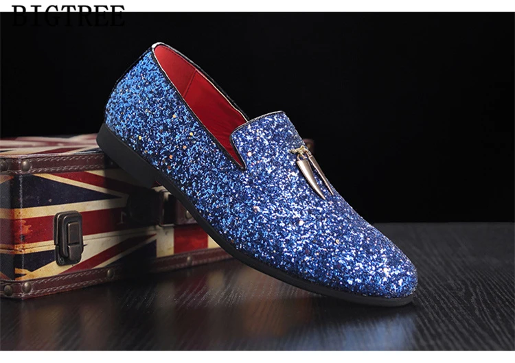 wedding shoes men dress glitter loafers men shoes formal party shoes men elegant coiffeur sepatu slip on pria erkek ayakkabi