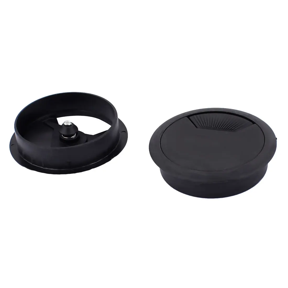 Computer Desk Plastic Grommet Wire Cord Cable Hole Cover Black 60mm Dia 100pcs