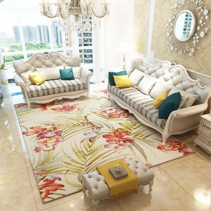 Американские Цветочные ковры для гостиной, романтические мягкие коврики для спальни, коврик для кабинета, домашний журнальный столик, ковер для дивана - Цвет: ZF-10A