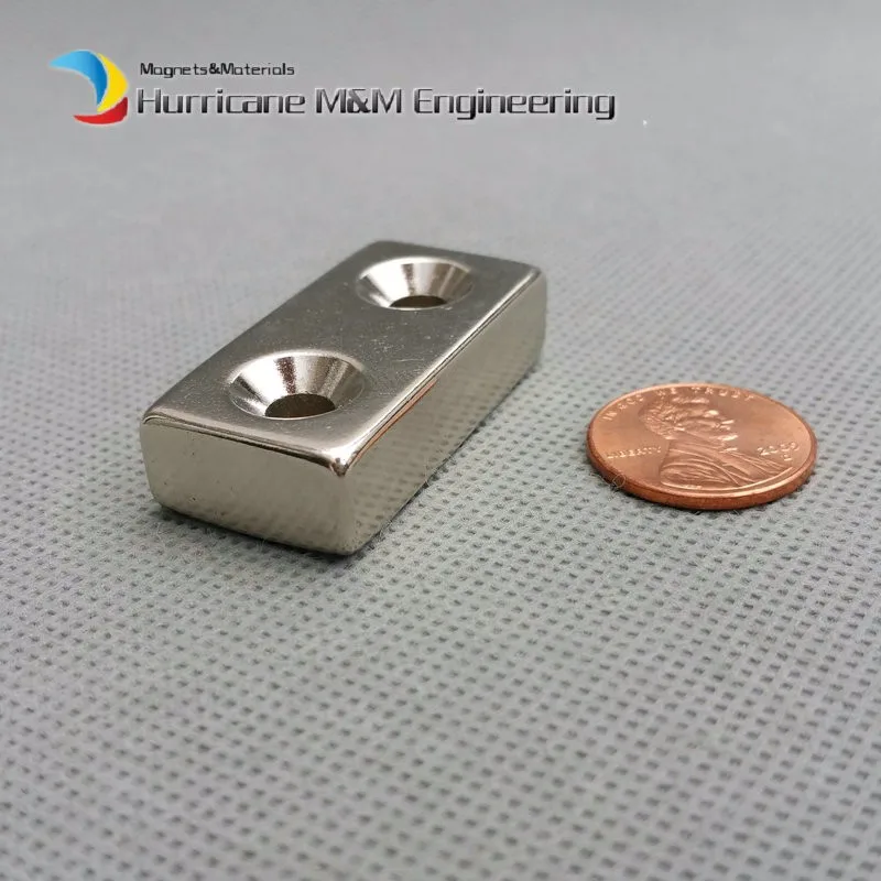 NdFeB фиксированный магнит 40x20x10 мм с 2 винтами M5 с потайными отверстиями блок N42 неодимовый редкоземельный постоянный магнит 200 шт