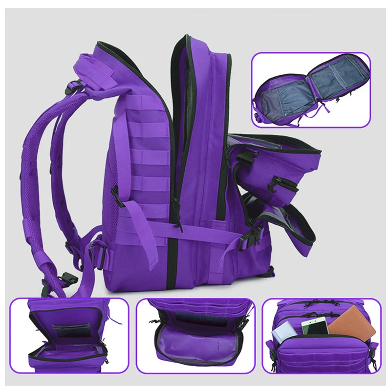 Kaufen 45L Mann Frauen Wandern Trekking Bag Military Tactical Rucksack Armee Wasserdicht Molle Bug Out Bag Outdoor Reise Camping Rucksack