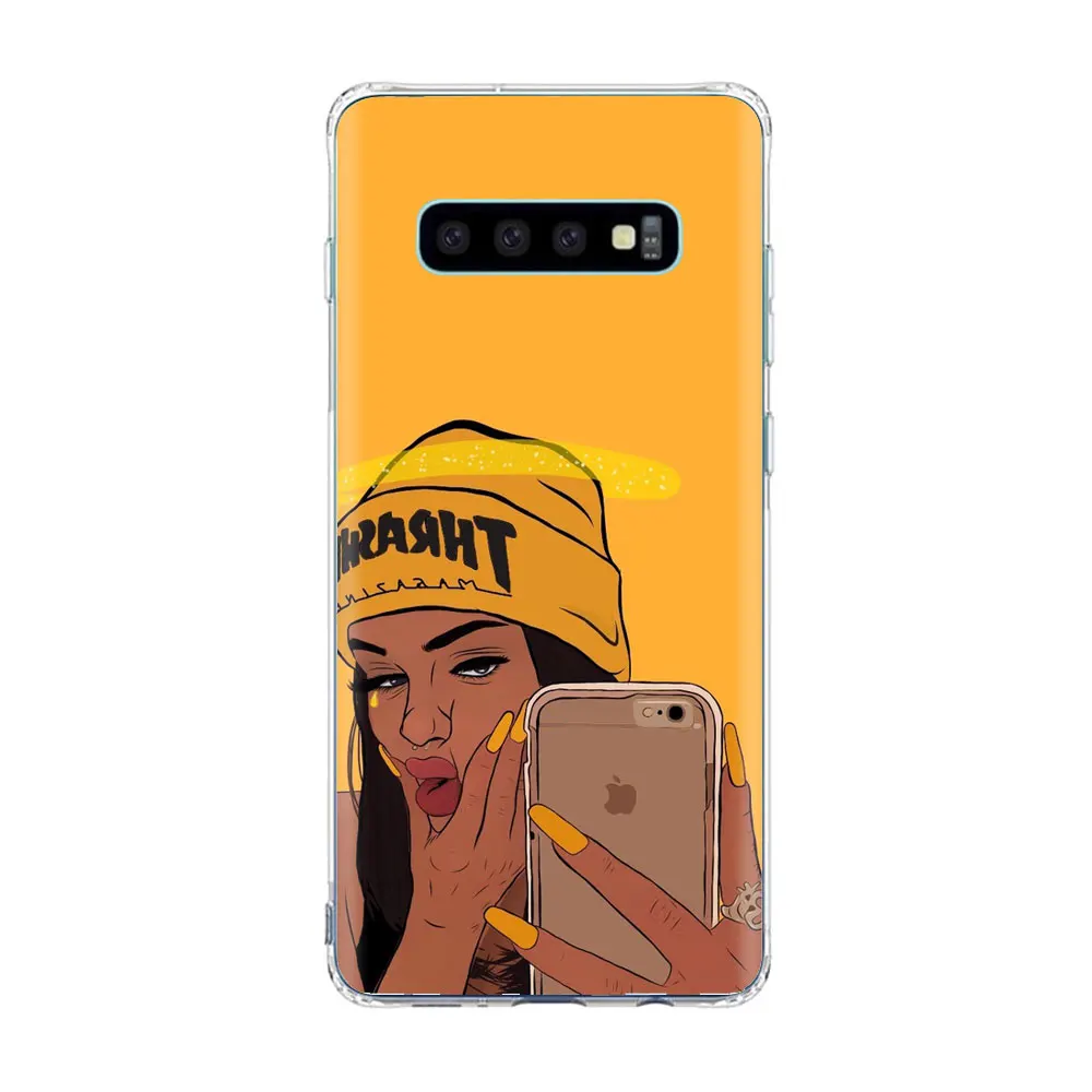 Melanin Poppin queen чехол для телефона samsung S10 E S9 S8 Plus S7 A70 A30 чехол для Galaxy A30 A50 черный волшебный мягкий чехол из ТПУ для девочек - Цвет: TPU A307