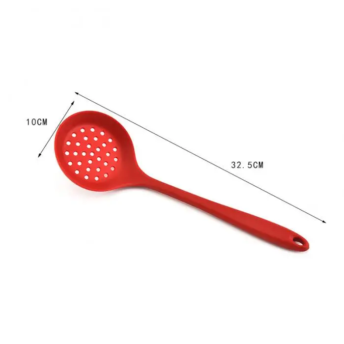Силиконовый дуршлаг Высокая термостойкая шумовка, ложка с длинной ручкой кухонные принадлежности TN88