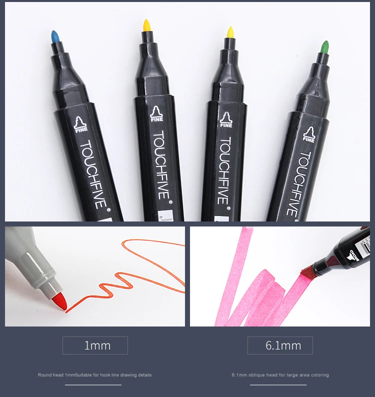 TouchFive художественный эскизный маркер 30 40 60 80 цветов на спиртовой основе с двойным наконечником, профессиональные фломастеры для рисования манги, аниме, дизайна