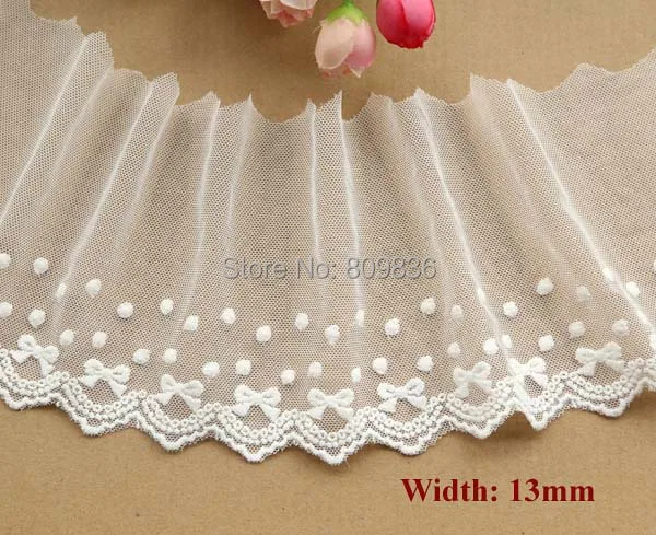 

1yrd/lot Vintage dot and bowknot lace,embroidered lace for scrapbooking,trimming lace for garment(ss-768-478)