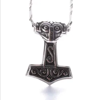 

Black Thor's Hammer Pendant Stainless Steel Necklace Collares Largos Men's Jewelry Gift for Christmas Day New Arrivals