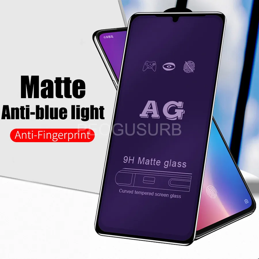 

Anti Blue Light Full Glue Cover Matte Tempered Glass for Xiaomi Mi 9 SE 8 Lite A2 Redmi Note 6 7 Pro Pocophone F1 S2 6A