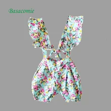 4 шт./компл.) Детская одежда шорты с цветочным рисунком для девочек летний гофрированный Комбинезон для маленьких девочек летние штаны