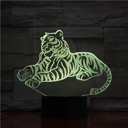 

Tiger 3D Table Lamp New Moden LED Night Light Luminaria Animal Romantic Atmosphere Bedroom Sleep Lighting Holiday Decor Gifts