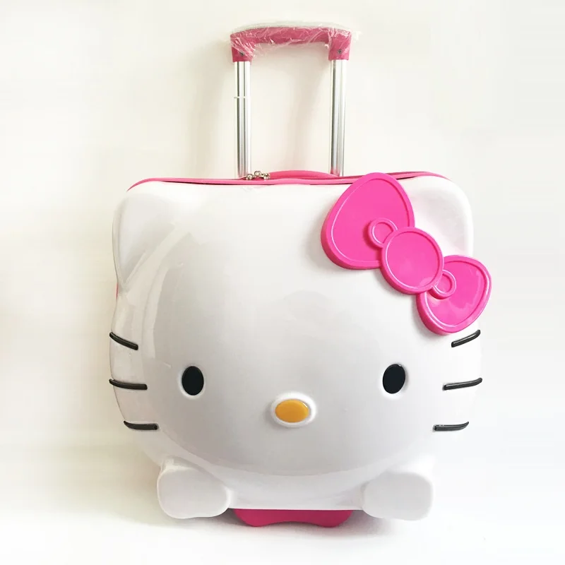 Стиль принцессы hello kitty, 19 дюймов, милый кот, детский багажный чехол на колесиках, 3d чехол для студенческого костюма, мультяшный дорожный прицеп для женщин и девочек - Цвет: red