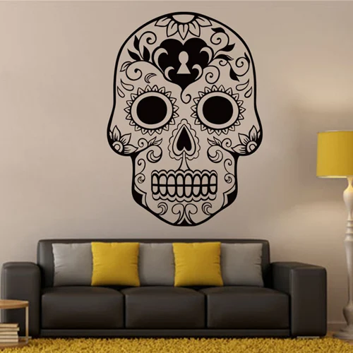 Украшение для Хэллоуина мексиканский череп шаблон собрать стикер на стену s для вечерние креативные домашний декор спальня ПВХ Настенная Наклейка на стену - Цвет: YR015