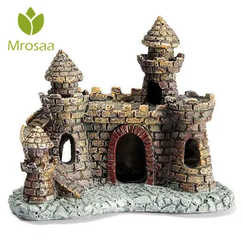 

Mrosaa Aquariums Cartoon Decorations Castle Resin Castle Ornaments Fish Tank Aquarium Decoration Resin Crafts No Fading