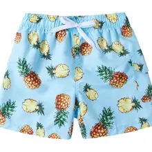 Летние шорты для мальчиков с ананасом быстросохнущие пляжные шорты с 3D принтом детские пляжные шорты для плавания+ сетчатая юбка От 4 до 10 лет