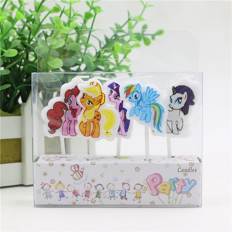 5 Unids Set Nuevo Creativo My Little Pony Velas Velas De Cumpleanos De Impresion De Dibujos Animados Para Ninos Del Partido Decoracion De La Torta Vela Anniversaire Candle Gel Candle Lanterns For Weddingcandle Sticker