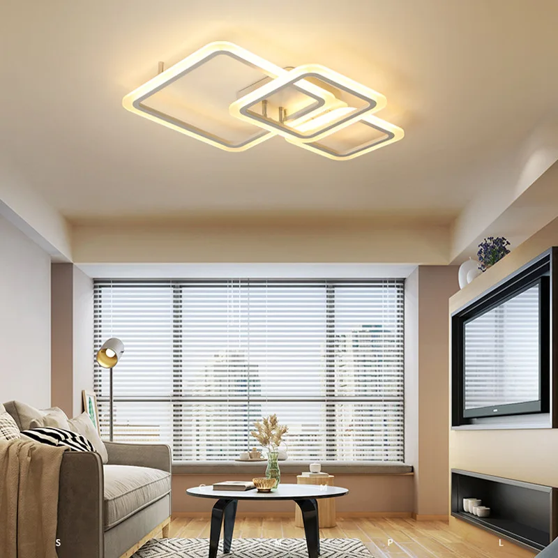 

Modern Square Foyer Led Ceiling Lights Living Room Led Ceiling Light Fixture Surface Mount Dimmable Indoor Lamp Free Shipping