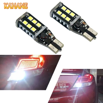 

KAHANE 2pcs Car styling White Backup Reverse Lights LED W16W 15SMD Canbus Error Emitter FOR Ford VW Golf Mitsubishi Toyota Honda