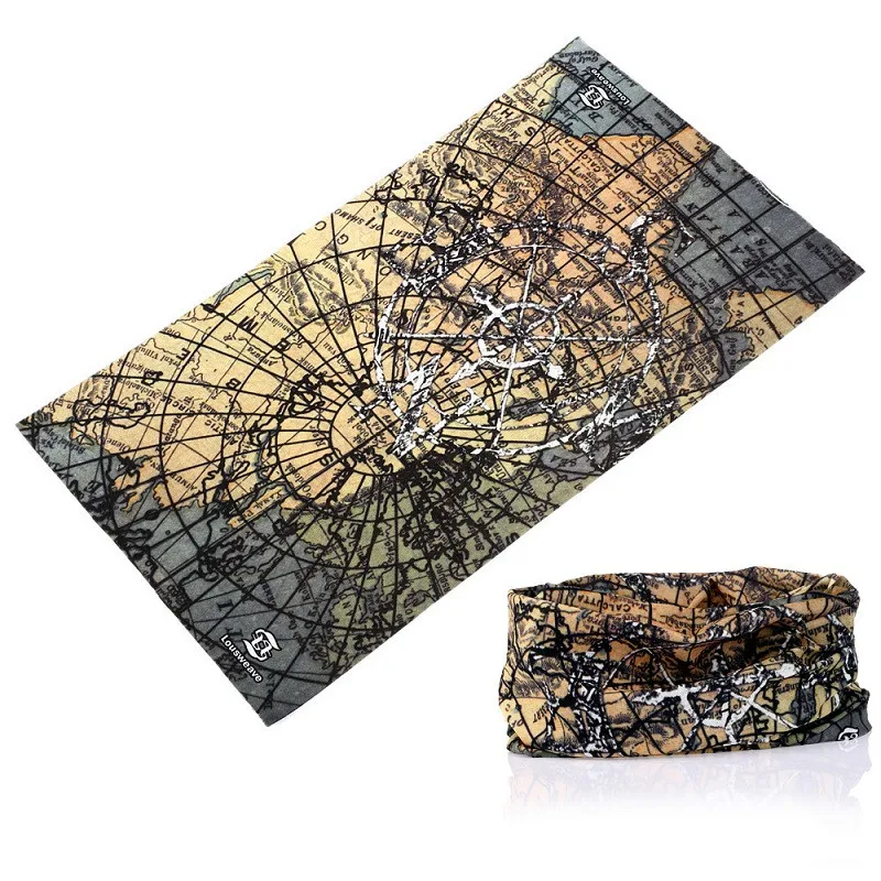 

Map Bicycle Motorcycle Bandana Scarf Headband Variety Turban Sport Magic Head Scarf Military Function kerchief babushka 47