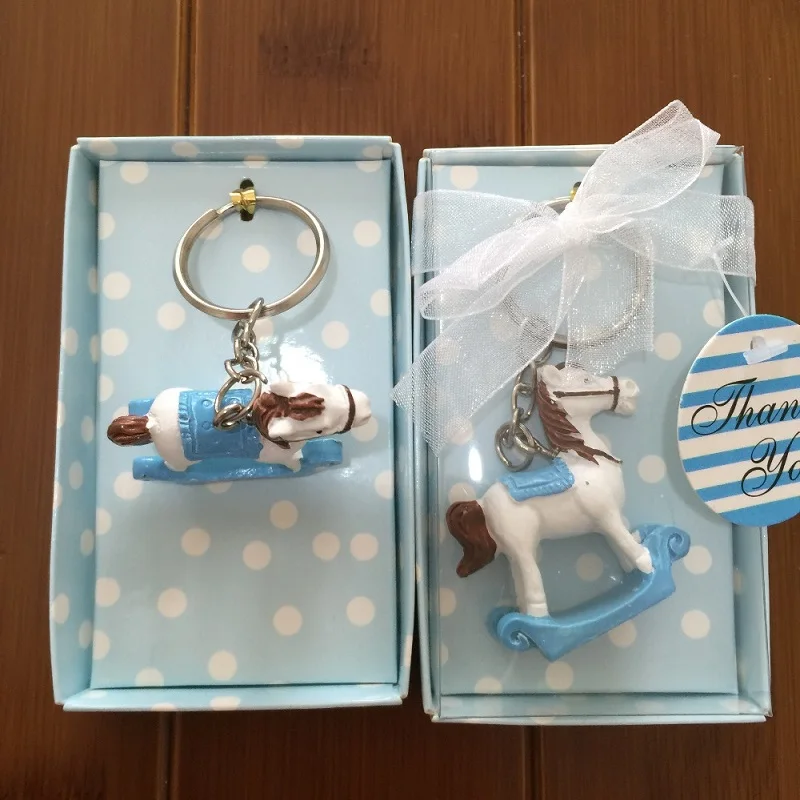 100 шт сувенир для детского душа Качалка лошадь брелок для ключей новорожденный подарки от фирмы свадебный подарок для гостей