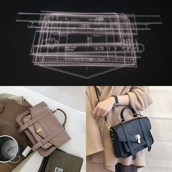

1set DIY Acrylic Leather Template Home Handwork Leathercraft Sewing Pattern Tools Accessory Shoulder Bag 250x180x75mm