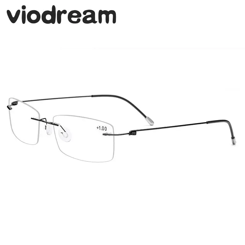 

Viodream Anti Blue Ray Ultralight Frameless Anti Fatigue Anti Radiation Business Presbyopic Glasses Rimless Reading Glasses