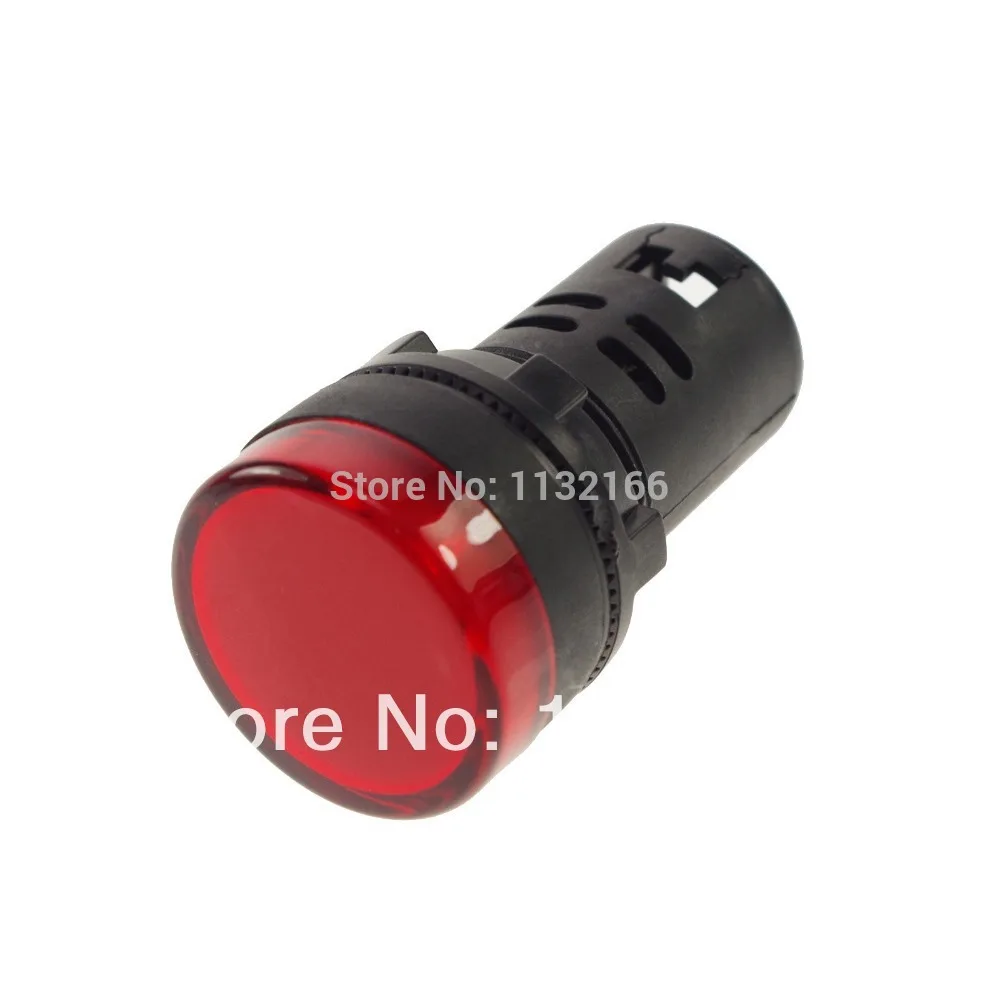 5 Pcs 12VDC Merah 22 Mm Mount LED Power Indikator Sinyal Lampu 50 Mm