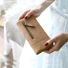 Prettyzys 2018 Wallet Women Female Pu Leather Long Small Purse Short Zipper Card Holder Money Bag Soft Card Holder Lady Fashion