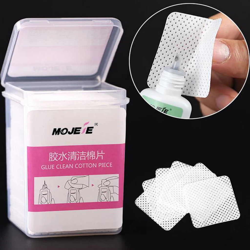 200pcs Cotton Pads Wipes, Ideal Wiping for Bottles of Eyelash Glue, Nail Glue, Lash Extension Adhesive, Lash Glue Holder Pads