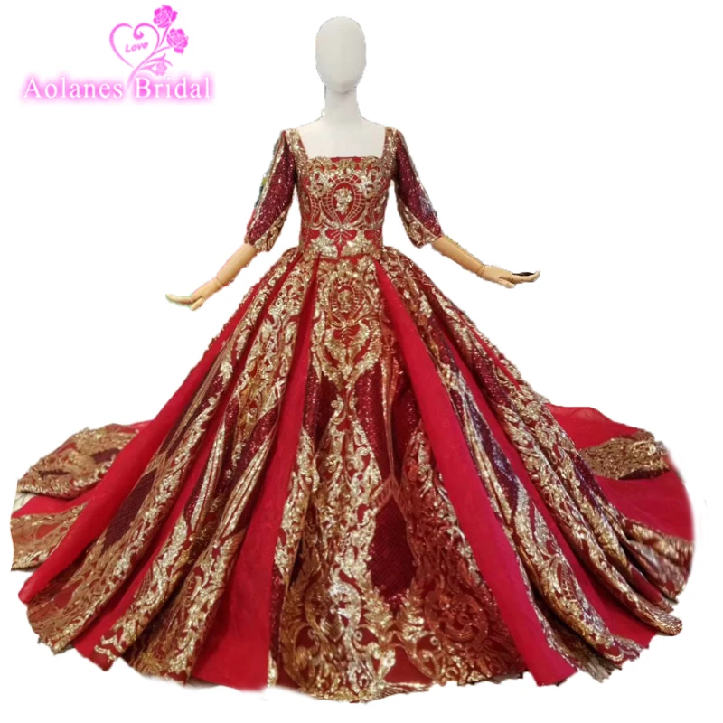 red and gold wedding dresses