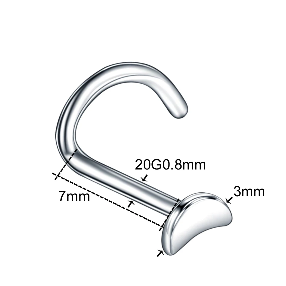20G Steel Heart Nariz Piercing Studs body piercing jewelry 1PC