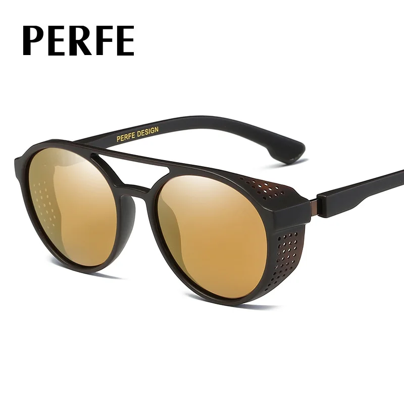 

2019 Men Fashion Hollow Round Steampunk Polarized Sunglasses Vintage Handsome Cosy Shades Sun Glasses For Male UV400-Proof