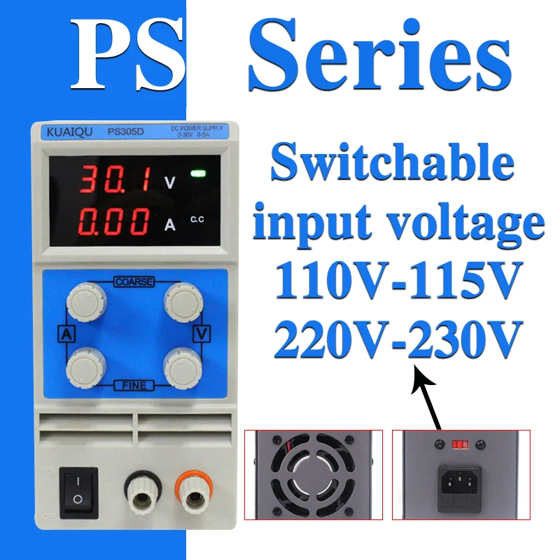 3 цифровой регулятор напряжения мини DC питание переключатель лаборатория DC питание 30 в 5A однофазный регулируемый PS305D