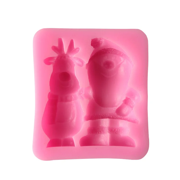 Санта Клаус Milu форма оленя шоколадные конфеты Jello 3D Силиконовые помадные Кружева