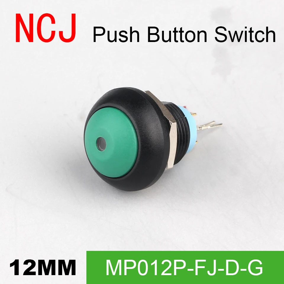NCJ MP12 PC кнопочный переключатель мгновенного действия семь цветов со светодиодной
