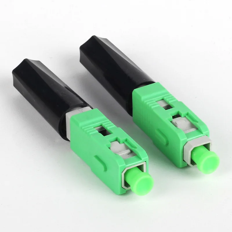 

100PCS FTTH SC APC FTTH pre-bur fiber optic quick connector SC APC Fiber Optic Fast Connector SC Fiber Assembly connector