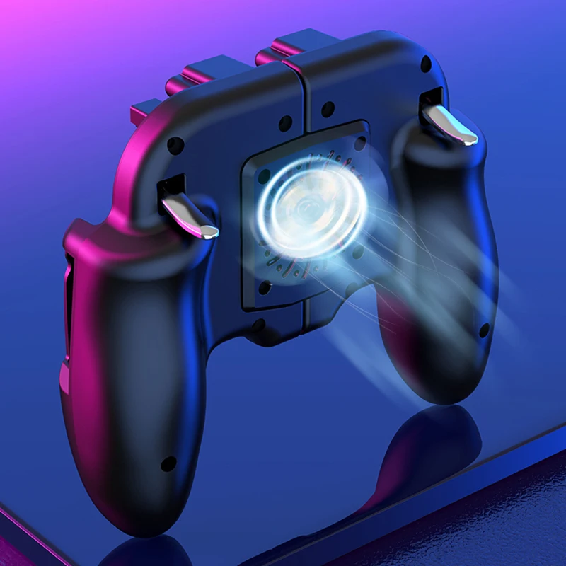 

Mobile Gaming GamePad H6 Game 3in1 Controller Assistance Handle Joystick for PUBG Emergency Charging Cooler Metal L1 R1 Trigger