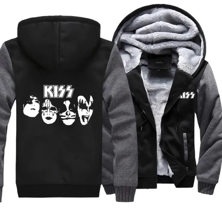 kiss zip up hoodie