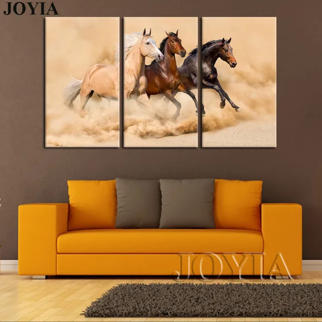 Wall Decor Horse Painting Canvas Print Art 3 Piece Horses Wall Decor Horse Painting Canvas Print Art 3 Piece Horses Running Large For