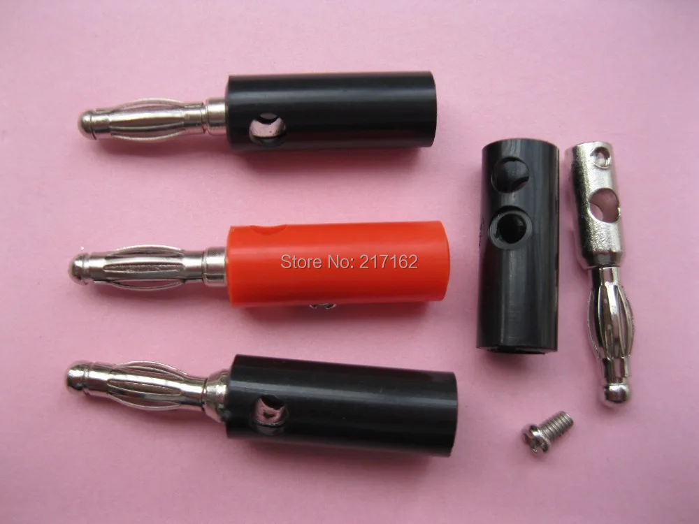 80 Pcs Per Lot 4mm Banana Plug Nickel Plated Red & Black 40mm 215 HOT Salebanana patchplug in