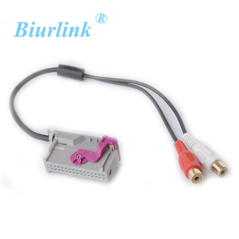

Biurlink Car Audio Input RNS-E RNSE Navigation 2RCA to 32Pin Plug for Audi A3 A4 A6 A8 R8 TT