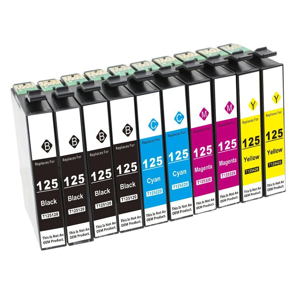 10 упаковок чернильных картриджей совместимых с принтером Epson 125 Stylus NX125 NX127 NX130 NX230