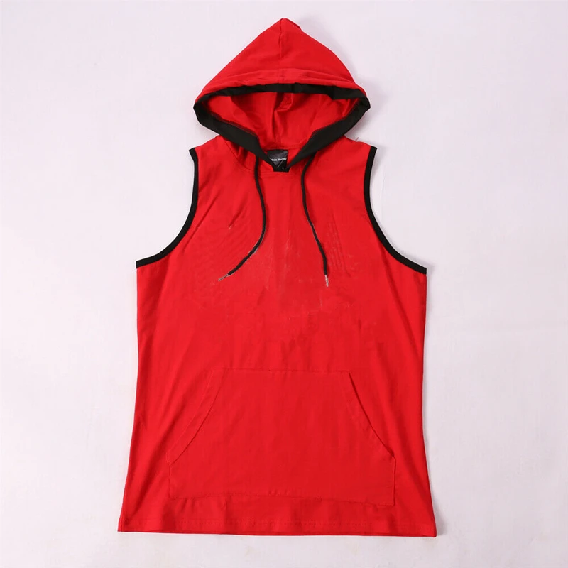 Красный Мужская рубашка для тренажерного зала TankTop Sport для бодибилдинга фитнес, Спорт жилет g - Цвет: Красный