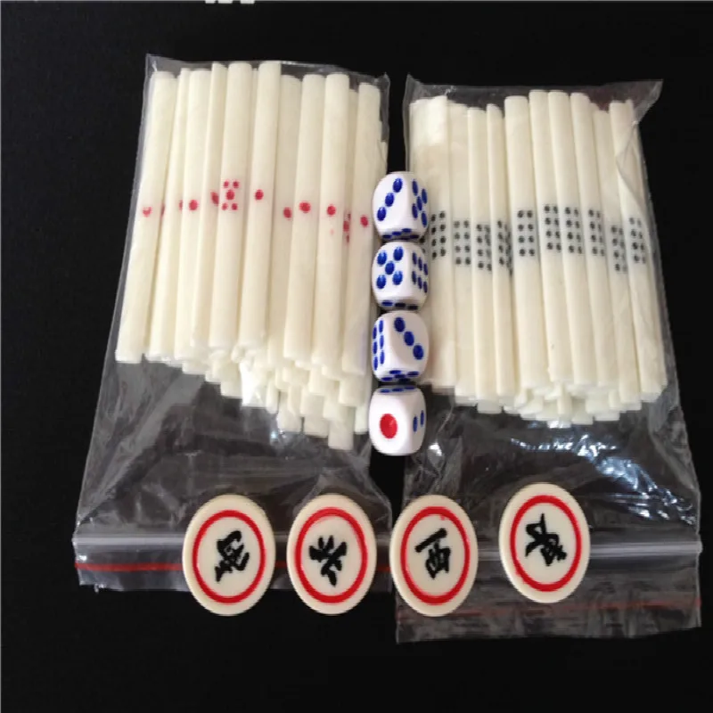 

Foreign Trade New Japanese Mahjong Mahjong Imitation Bone Chips Bar for A Set of 88 Wind Zhuang Dice