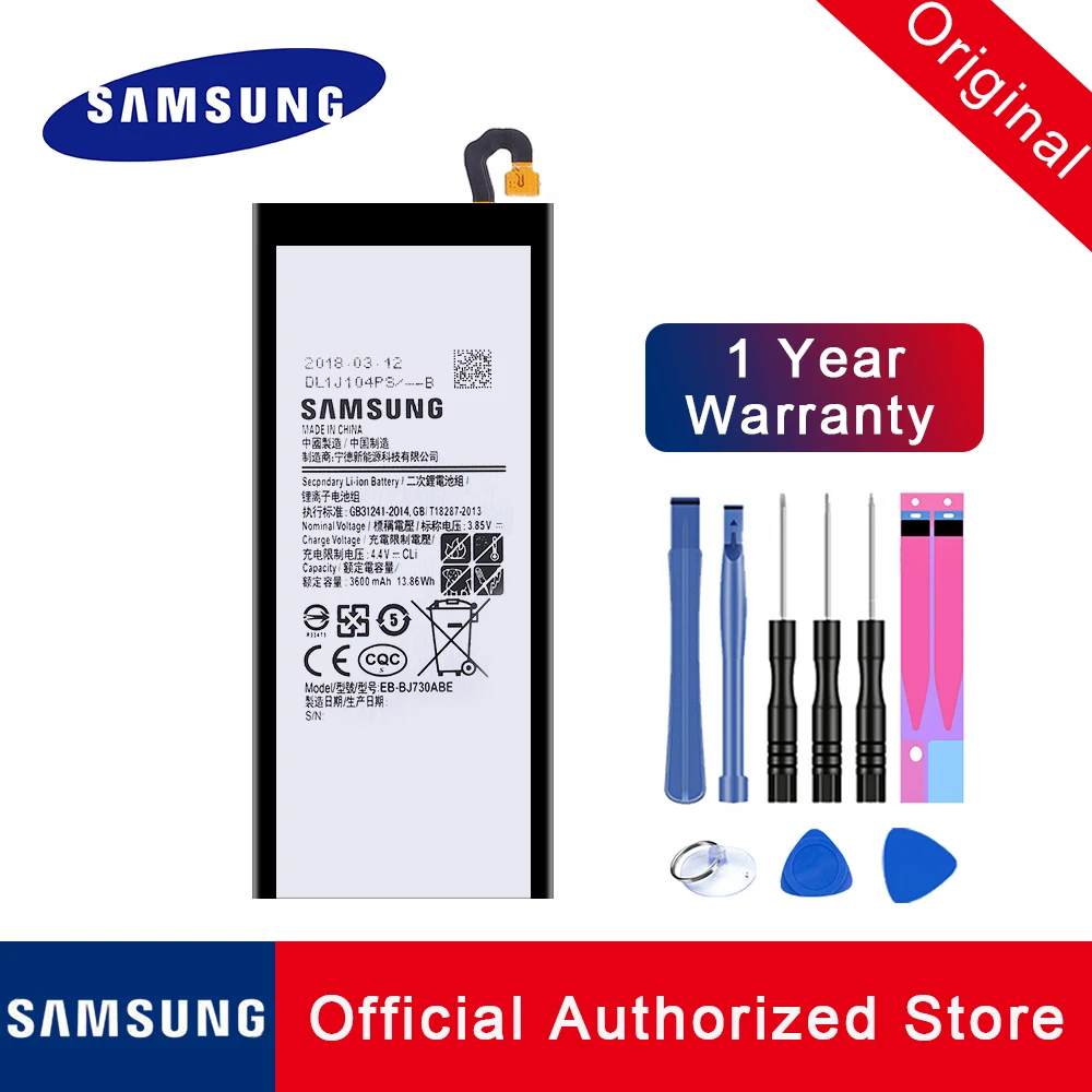 Billig 100% Original Ersatz Batterie EB BJ730ABE Für Samsung Galaxy J7 Pro 2017 J730 SM J730F J730FM 3600 mAh Telefon Batteria + Werkzeuge