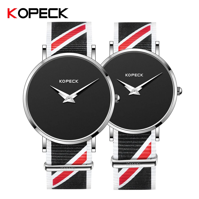 

KOPECK Unisex Fashion Wristwatches Women Men Nylon Strap Famous Brand Couple Watches Quartz Lovers Fashion Watch Paar Uhren