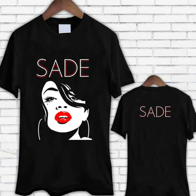 Limited Sade ADU Британский в нигерийском стиле топ певица черный черная футболка